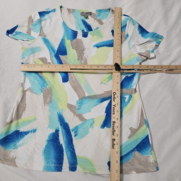 JM Collection Womens Blouse Multi-Color Size PM Polyester Blend Pullover Stretch - Picture 3 of 12